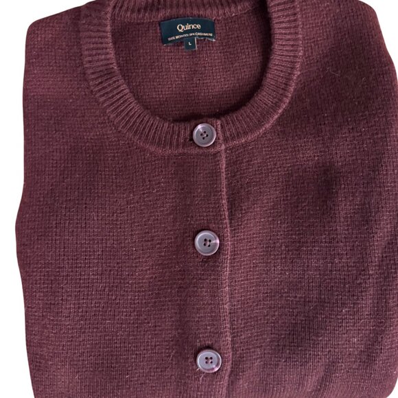 Quince Mongolian Cashmere Structured Cardigan in Rich Burgundy in Large - Picture 4 of 6